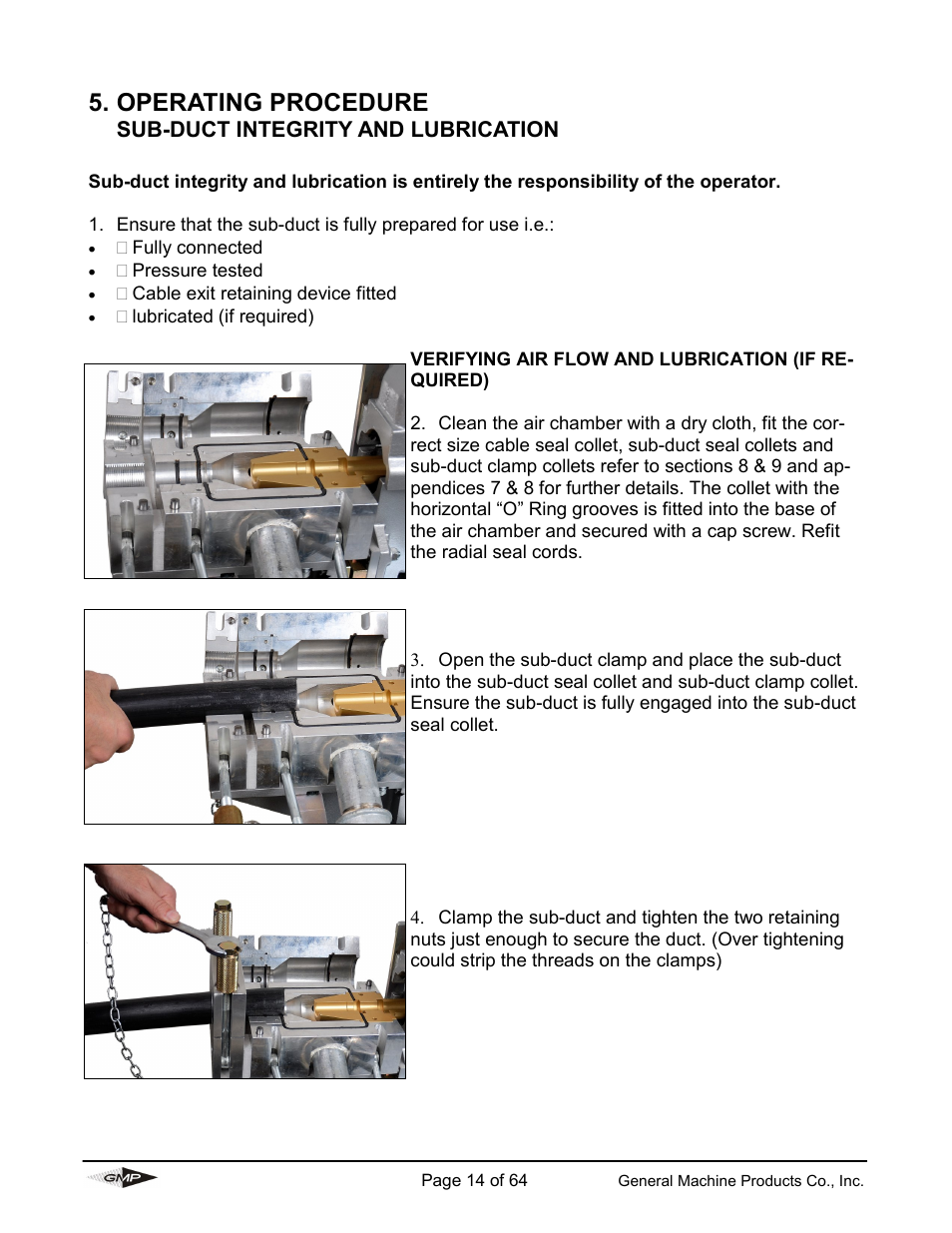 Operating procedure | General Machine Products 89000 Cable Blowing Machine(Current) User Manual | Page 14 / 64