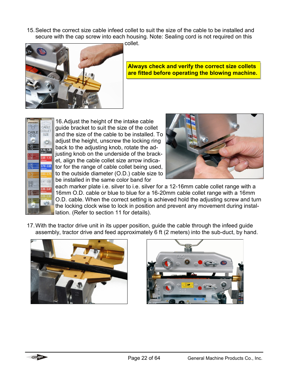 General Machine Products 89000 Cable Blowing Machine(Current) User Manual | Page 22 / 64