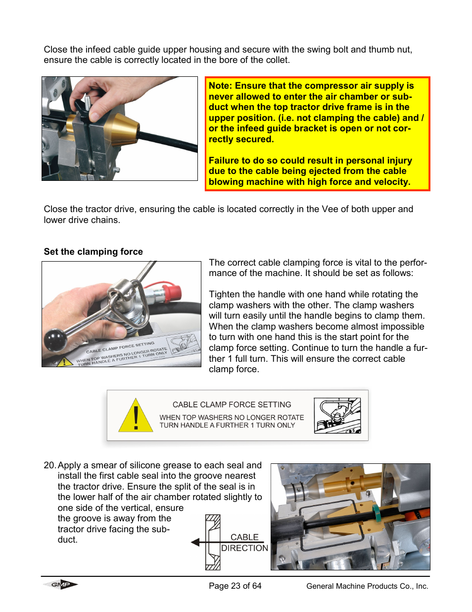 General Machine Products 89000 Cable Blowing Machine(Current) User Manual | Page 23 / 64