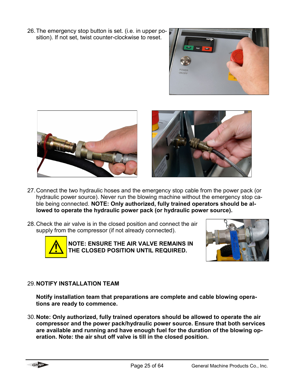 General Machine Products 89000 Cable Blowing Machine(Current) User Manual | Page 25 / 64