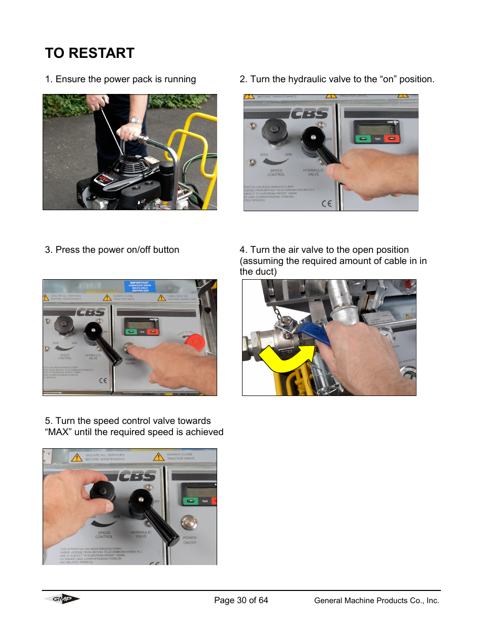 General Machine Products 89000 Cable Blowing Machine(Current) User Manual | Page 30 / 64