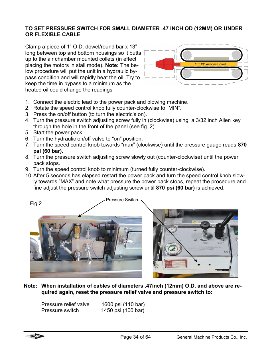 General Machine Products 89000 Cable Blowing Machine(Current) User Manual | Page 34 / 64