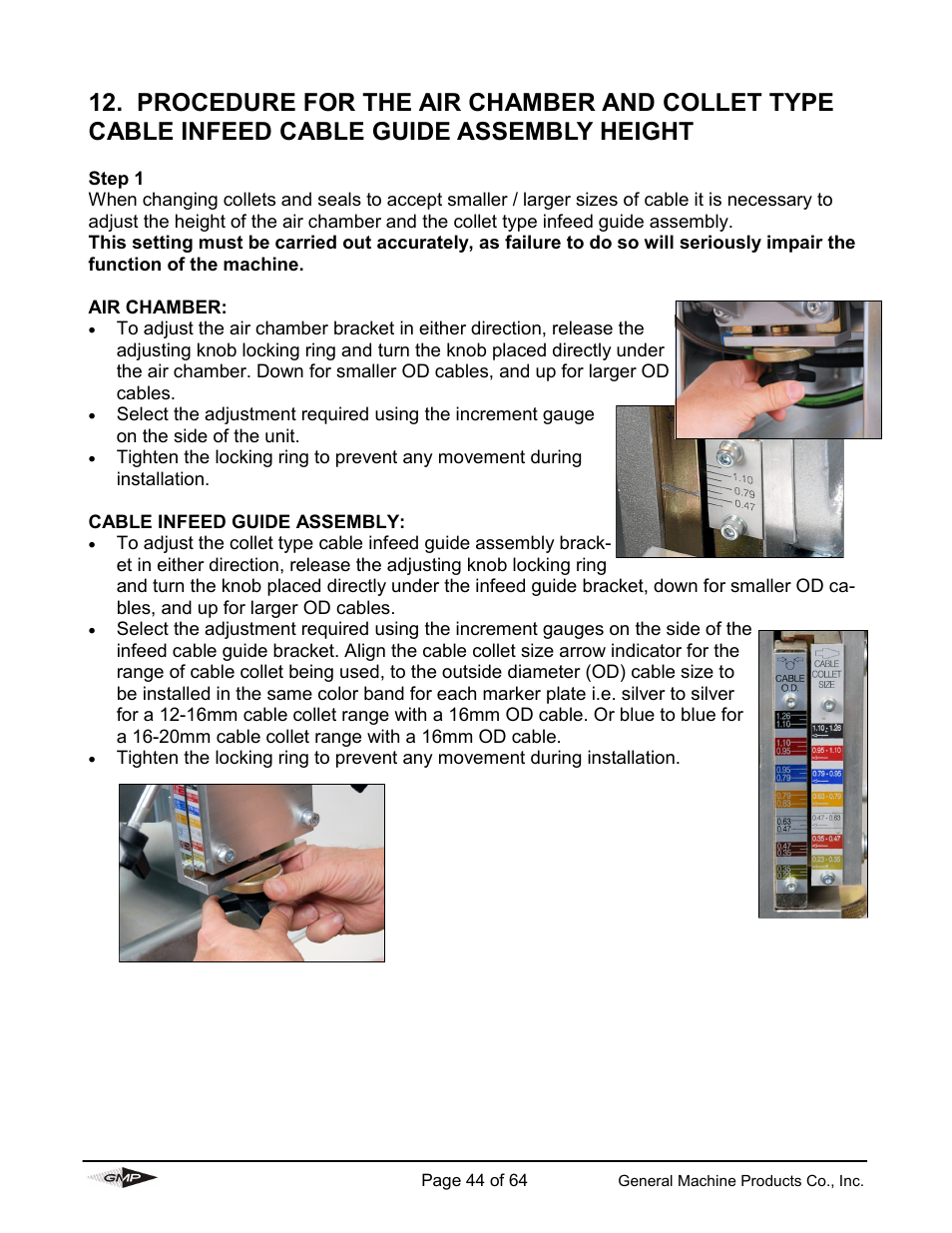 General Machine Products 89000 Cable Blowing Machine(Current) User Manual | Page 44 / 64