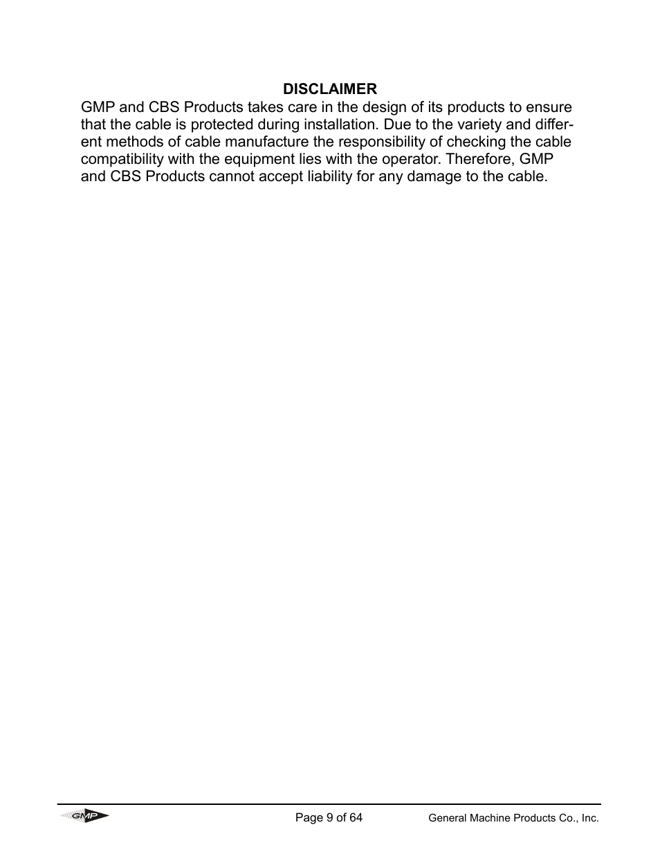 General Machine Products 89000 Cable Blowing Machine(Current) User Manual | Page 9 / 64
