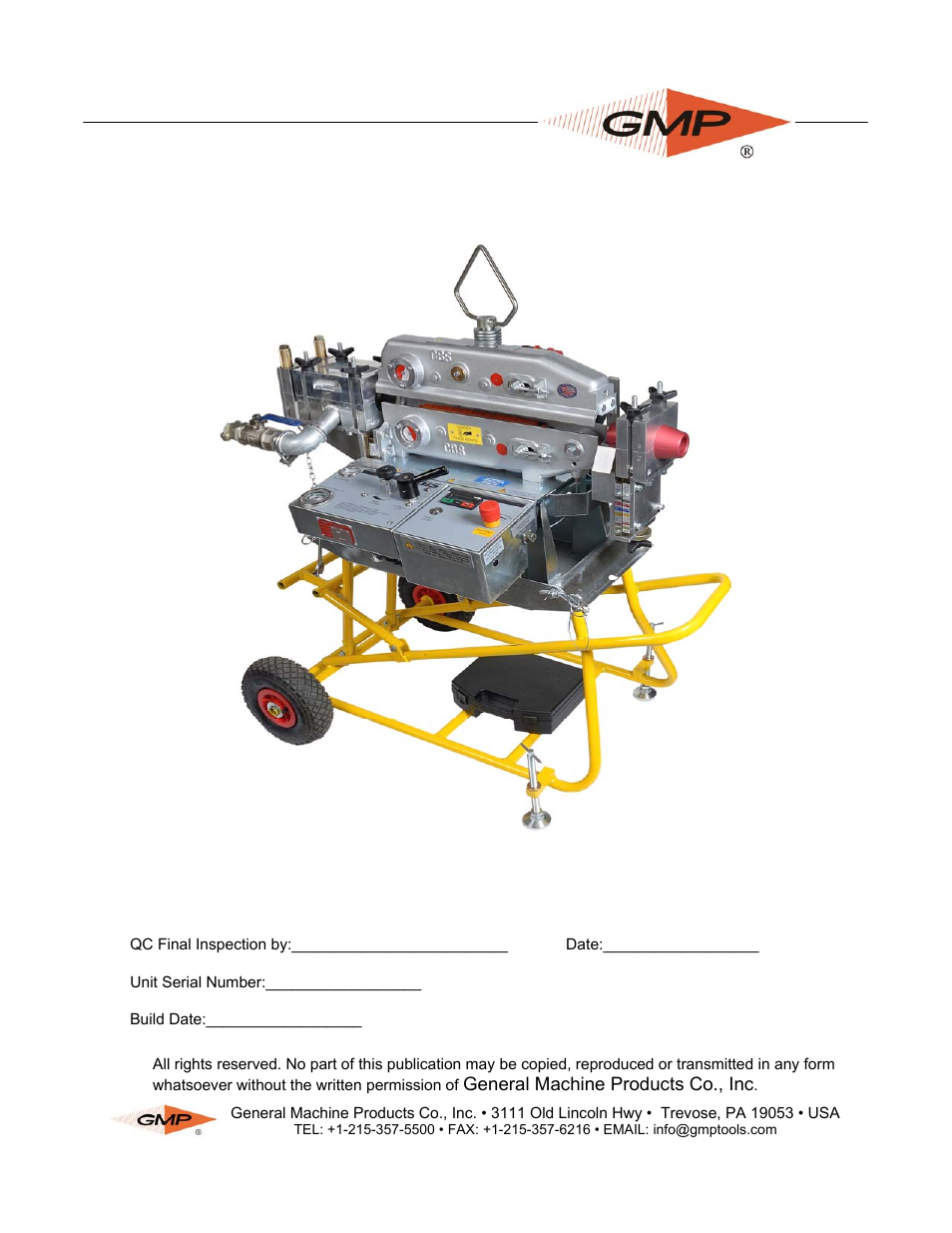 General Machine Products 89000 Cable Blowing Machine(Previous) User Manual | 62 pages