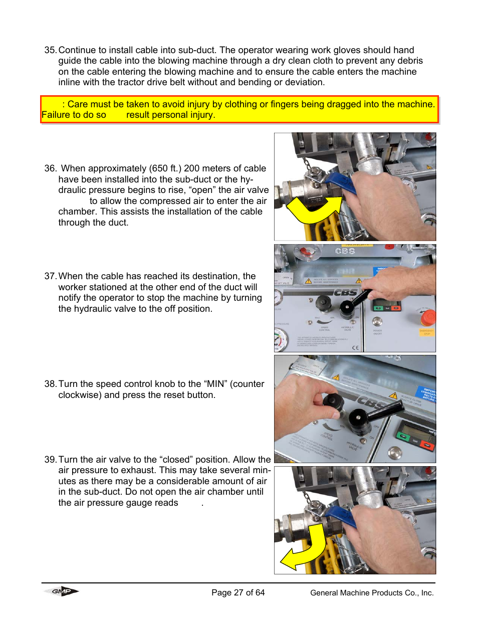 General Machine Products 89000 Cable Blowing Machine(Previous) User Manual | Page 27 / 62