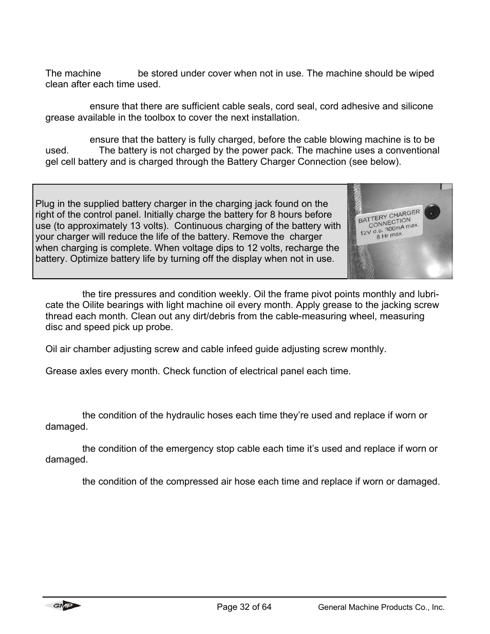 General Machine Products 89000 Cable Blowing Machine(Previous) User Manual | Page 32 / 62