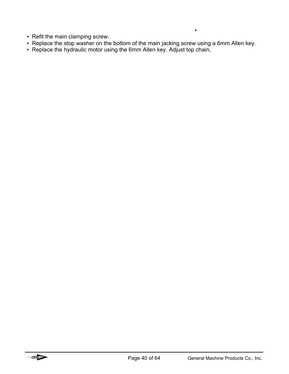General Machine Products 89000 Cable Blowing Machine(Previous) User Manual | Page 40 / 62