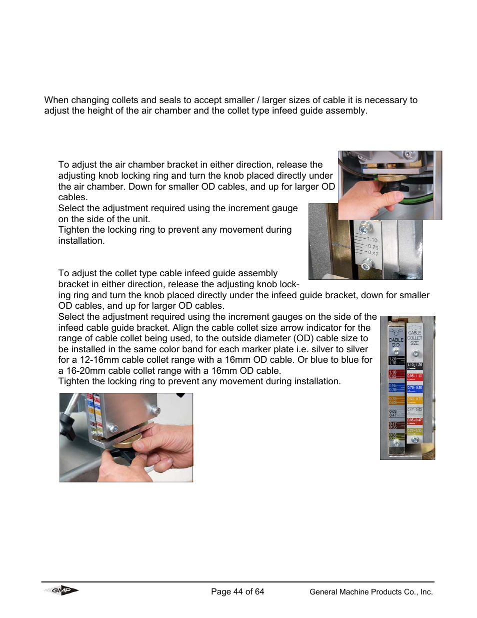 General Machine Products 89000 Cable Blowing Machine(Previous) User Manual | Page 44 / 62