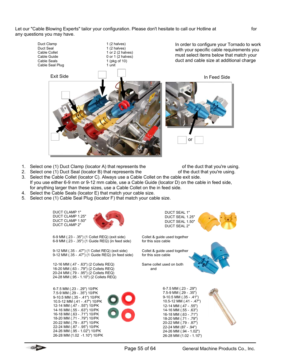 Tornado configuration guide, Appendix 5, Ab c e | Page 55 of 64 | General Machine Products 89000 Cable Blowing Machine(Previous) User Manual | Page 55 / 62