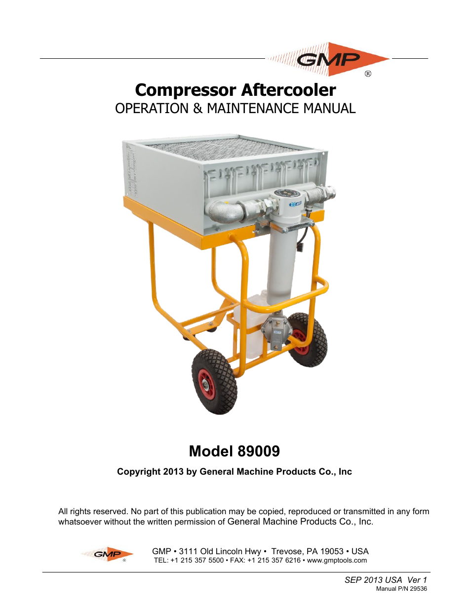 General Machine Products 89009 Compressor Aircooler User Manual | 16 pages