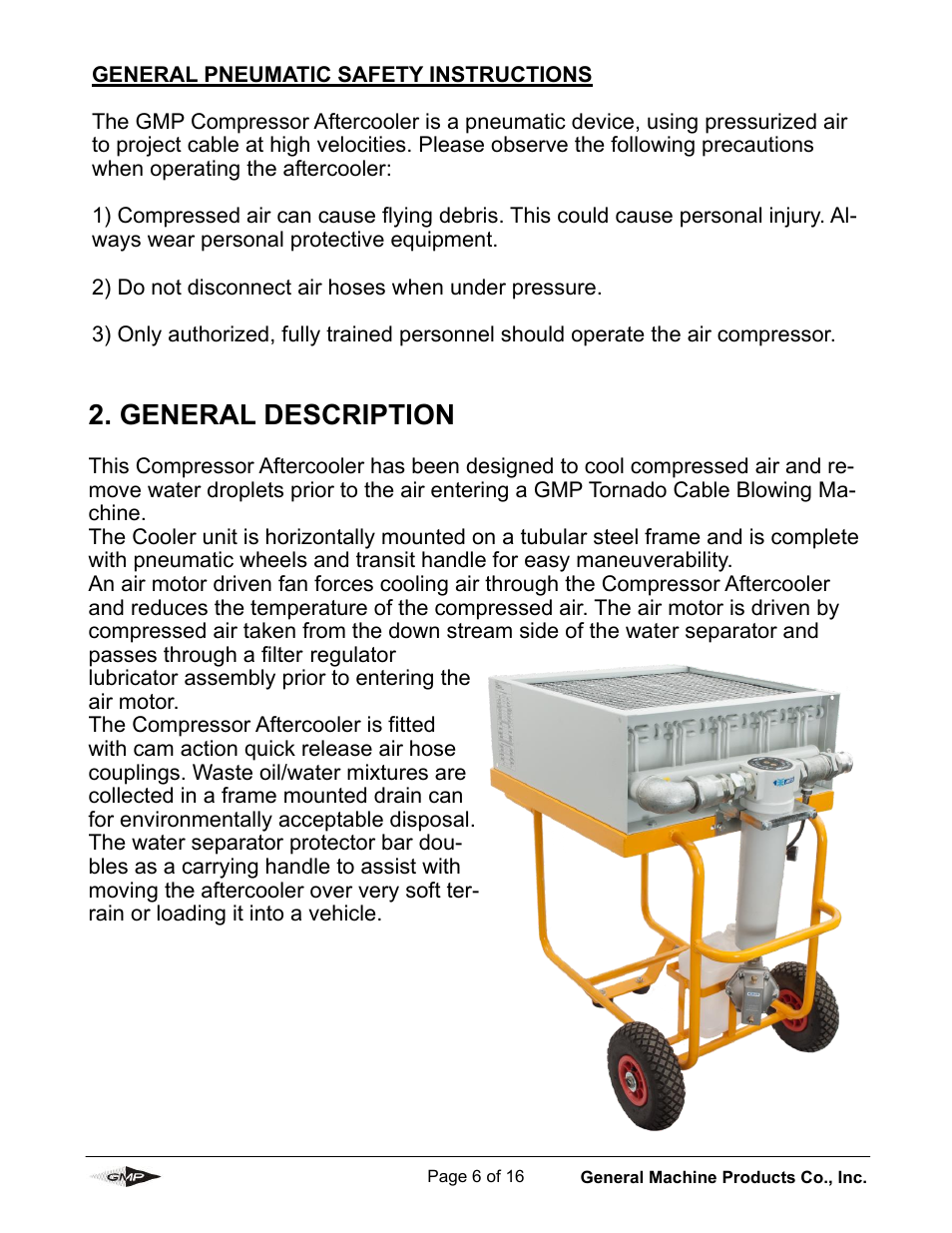 General description | General Machine Products 89009 Compressor Aircooler User Manual | Page 6 / 16