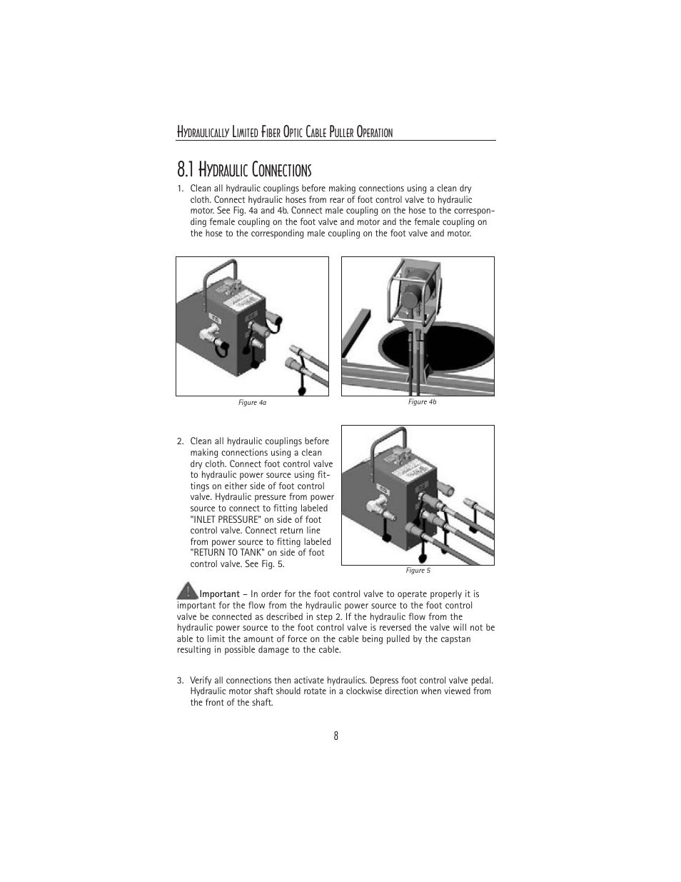 Ydraulic, Onnections | General Machine Products 70483 Hydraulically Limited Cable Puller User Manual | Page 8 / 12