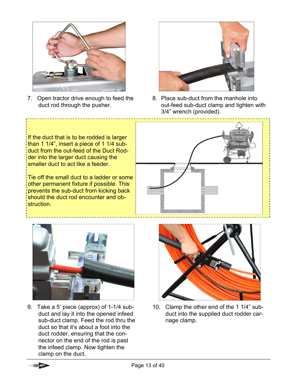 General Machine Products 89004 Portable Powered Duct Rod Pusher User Manual | Page 13 / 39
