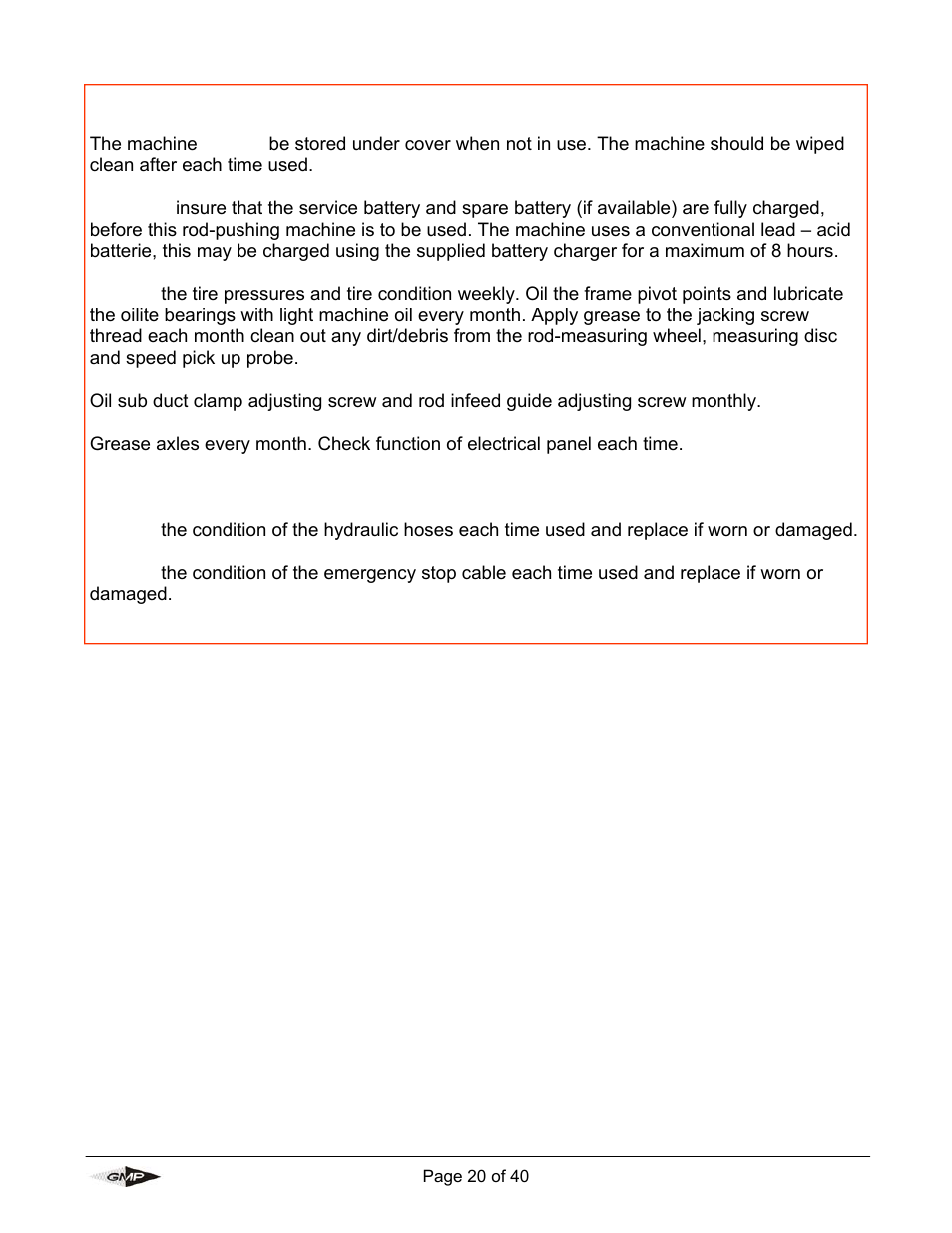 General Machine Products 89004 Portable Powered Duct Rod Pusher User Manual | Page 20 / 39