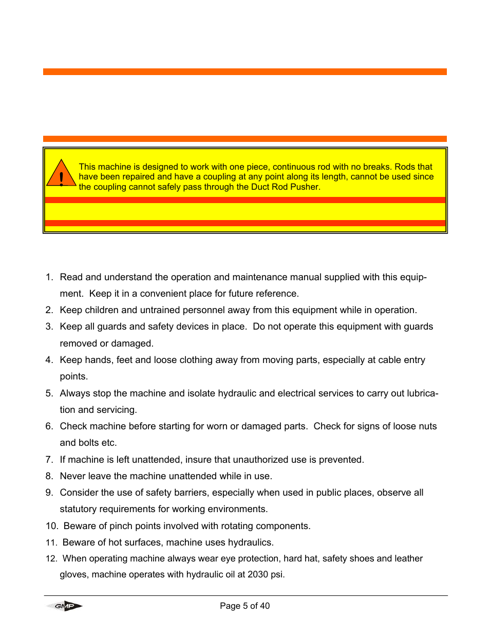 General Machine Products 89004 Portable Powered Duct Rod Pusher User Manual | Page 5 / 39