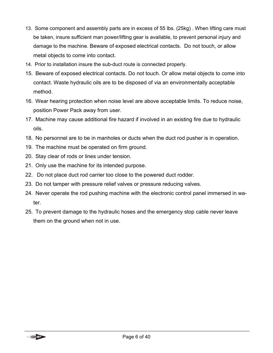 General Machine Products 89004 Portable Powered Duct Rod Pusher User Manual | Page 6 / 39