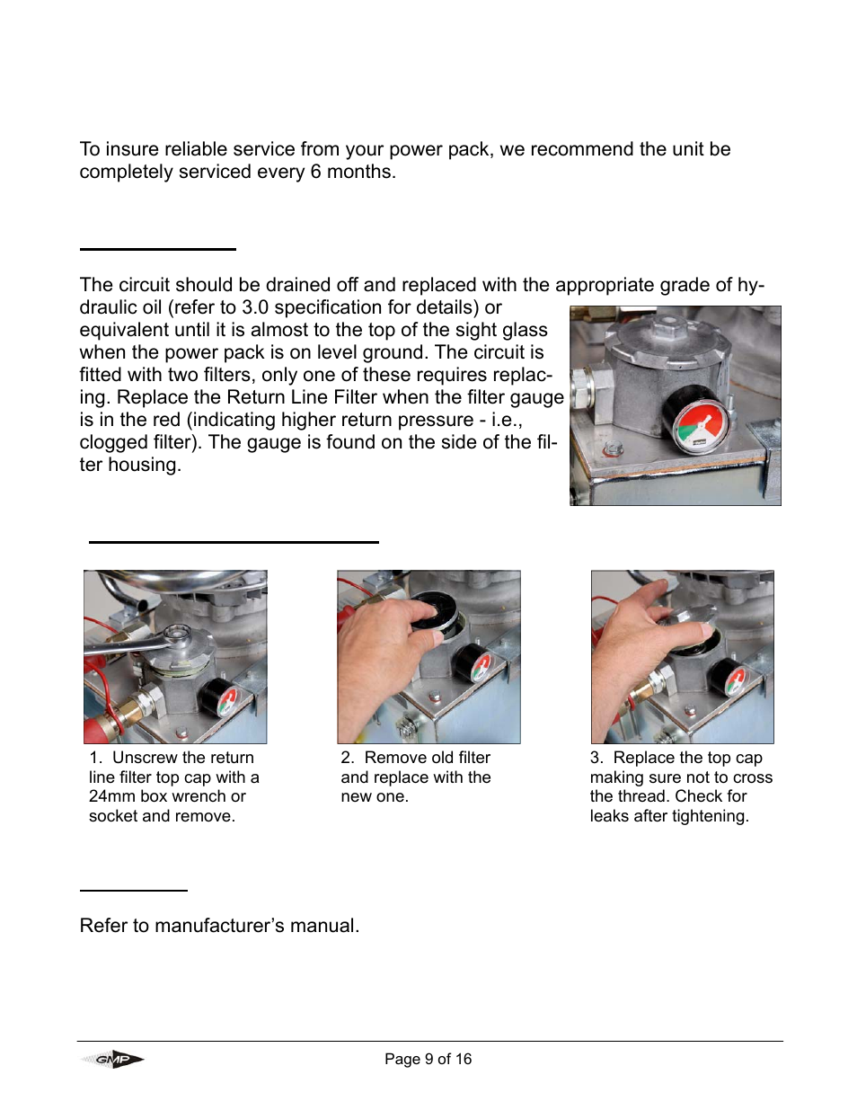 Maintenance and servicing | General Machine Products 32481 Power Pack User Manual | Page 9 / 16