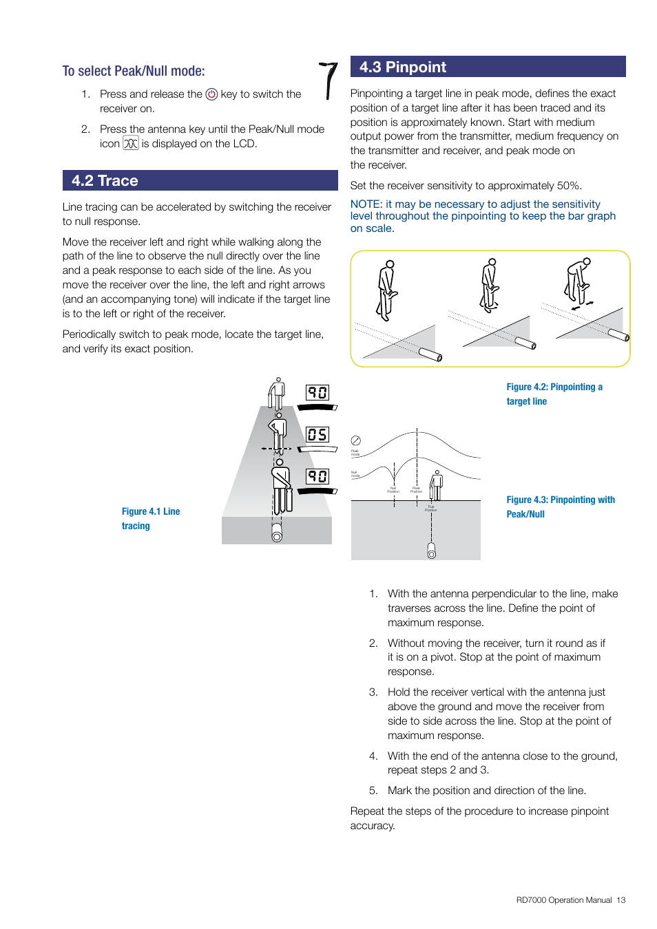 3 pinpoint, 2 trace | General Machine Products RD7000 Traceable Rod Detection User Manual | Page 19 / 42