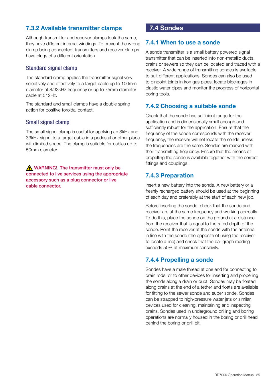 4 sondes | General Machine Products RD7000 Traceable Rod Detection User Manual | Page 31 / 42