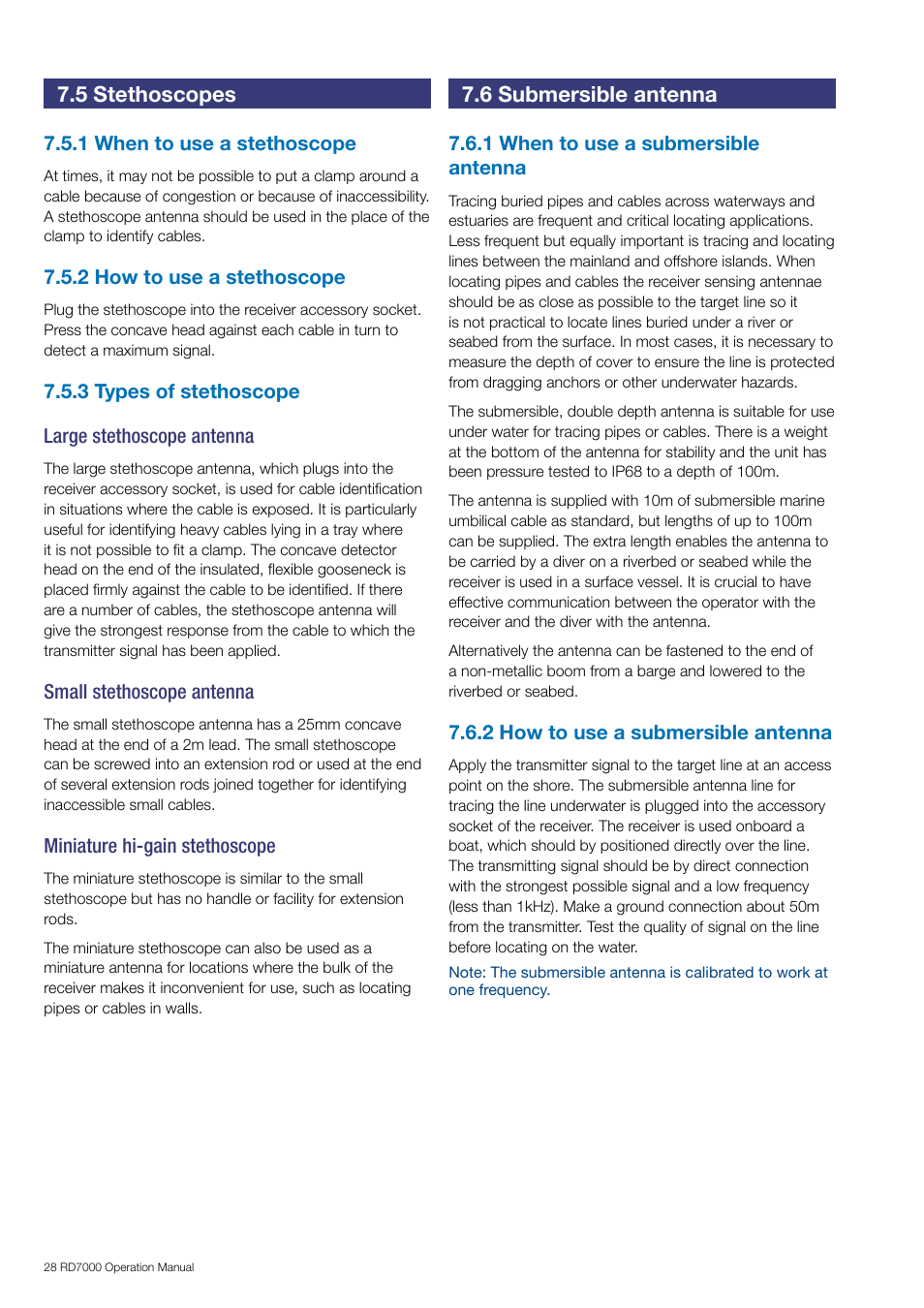 5 stethoscopes, 6 submersible antenna | General Machine Products RD7000 Traceable Rod Detection User Manual | Page 34 / 42