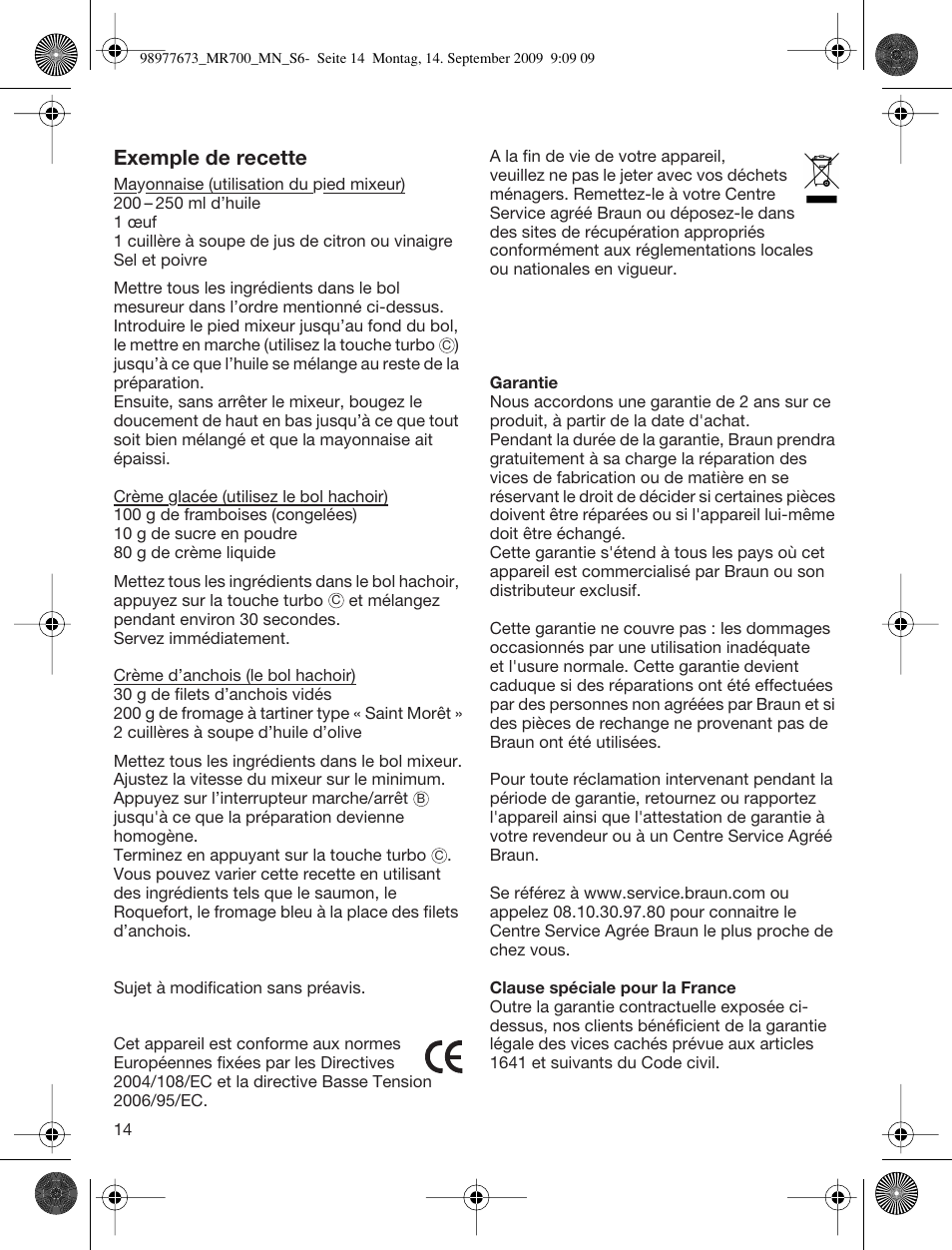 Exemple de recette | Braun Multiquick 7 MR700 User Manual | Page 13 / 40