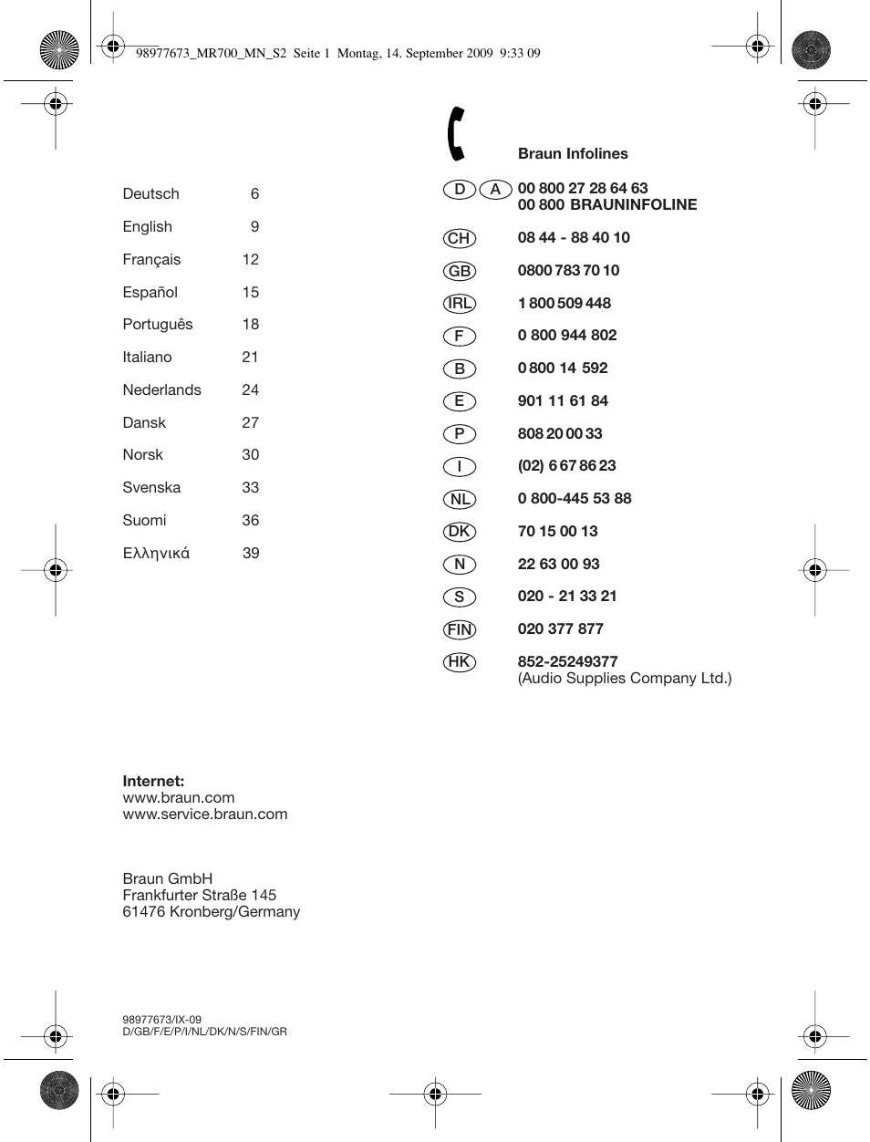 Braun Multiquick 7 MR700 User Manual | Page 2 / 40