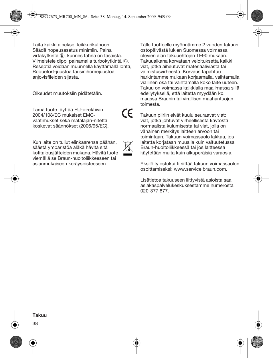 Braun Multiquick 7 MR700 User Manual | Page 37 / 40