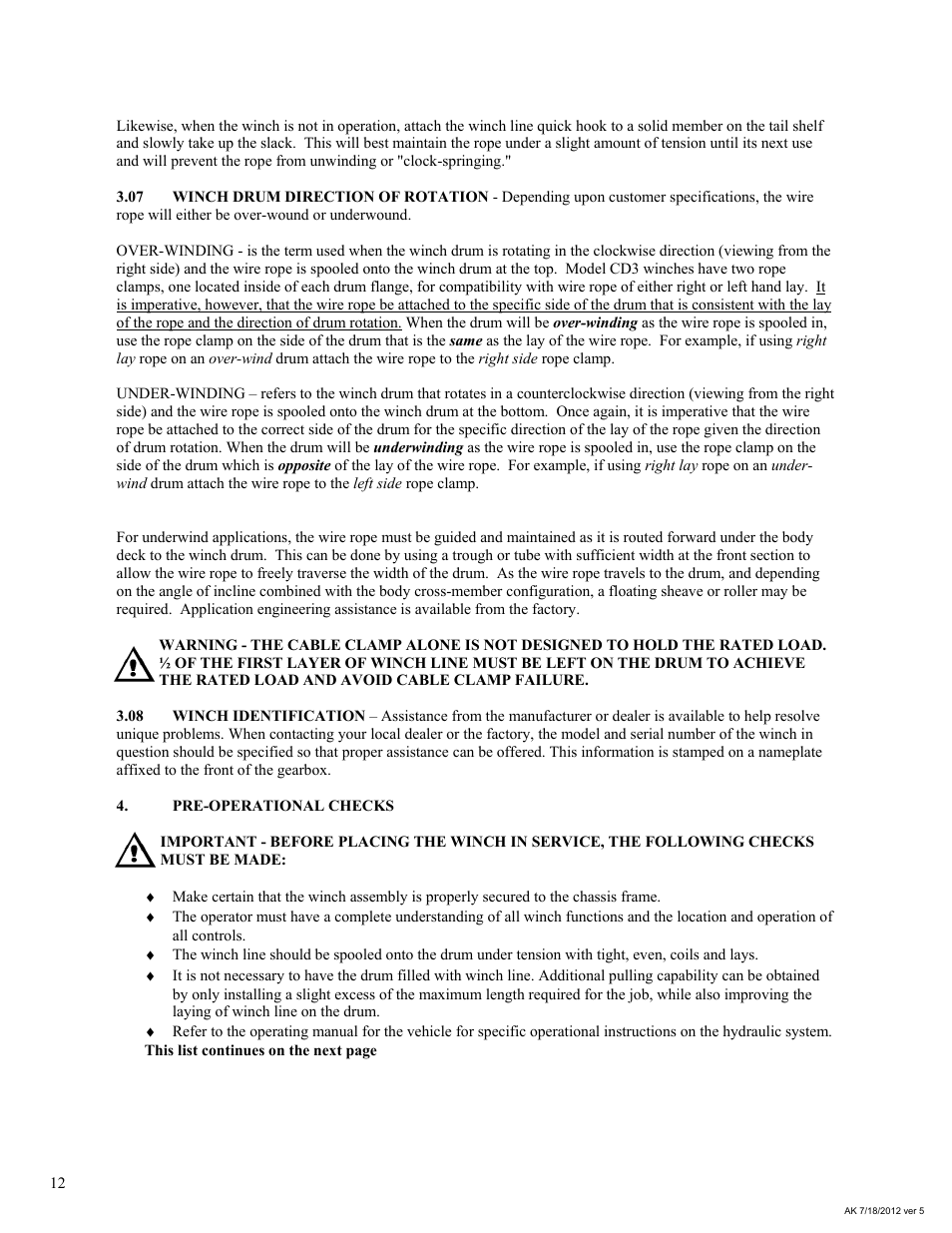 General Machine Products 70524 Adams CD3 Continuous Duty Winch User Manual | Page 12 / 29