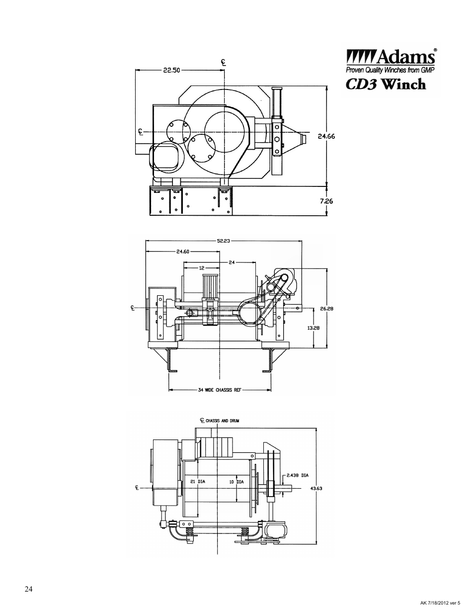 General Machine Products 70524 Adams CD3 Continuous Duty Winch User Manual | Page 24 / 29