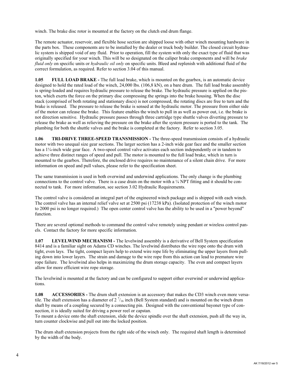 General Machine Products 70524 Adams CD3 Continuous Duty Winch User Manual | Page 4 / 29
