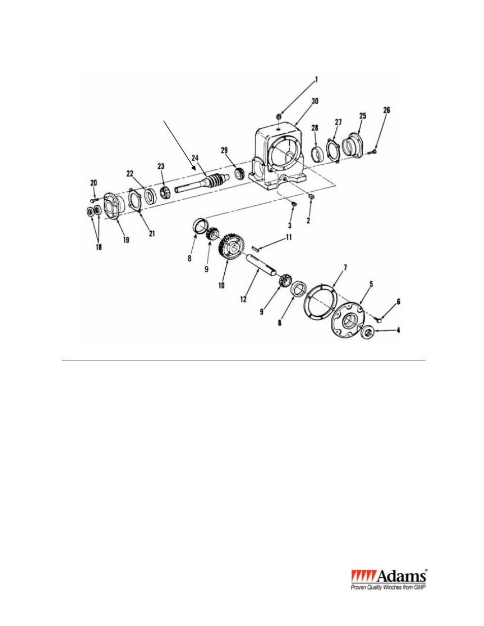 Winch rope winder reducer assembly | General Machine Products UG Level Wind User Manual | Page 7 / 8