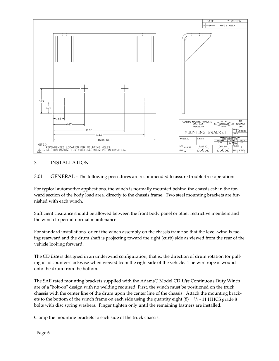 General Machine Products 70601 Adams CD Lite Winch User Manual | Page 7 / 29