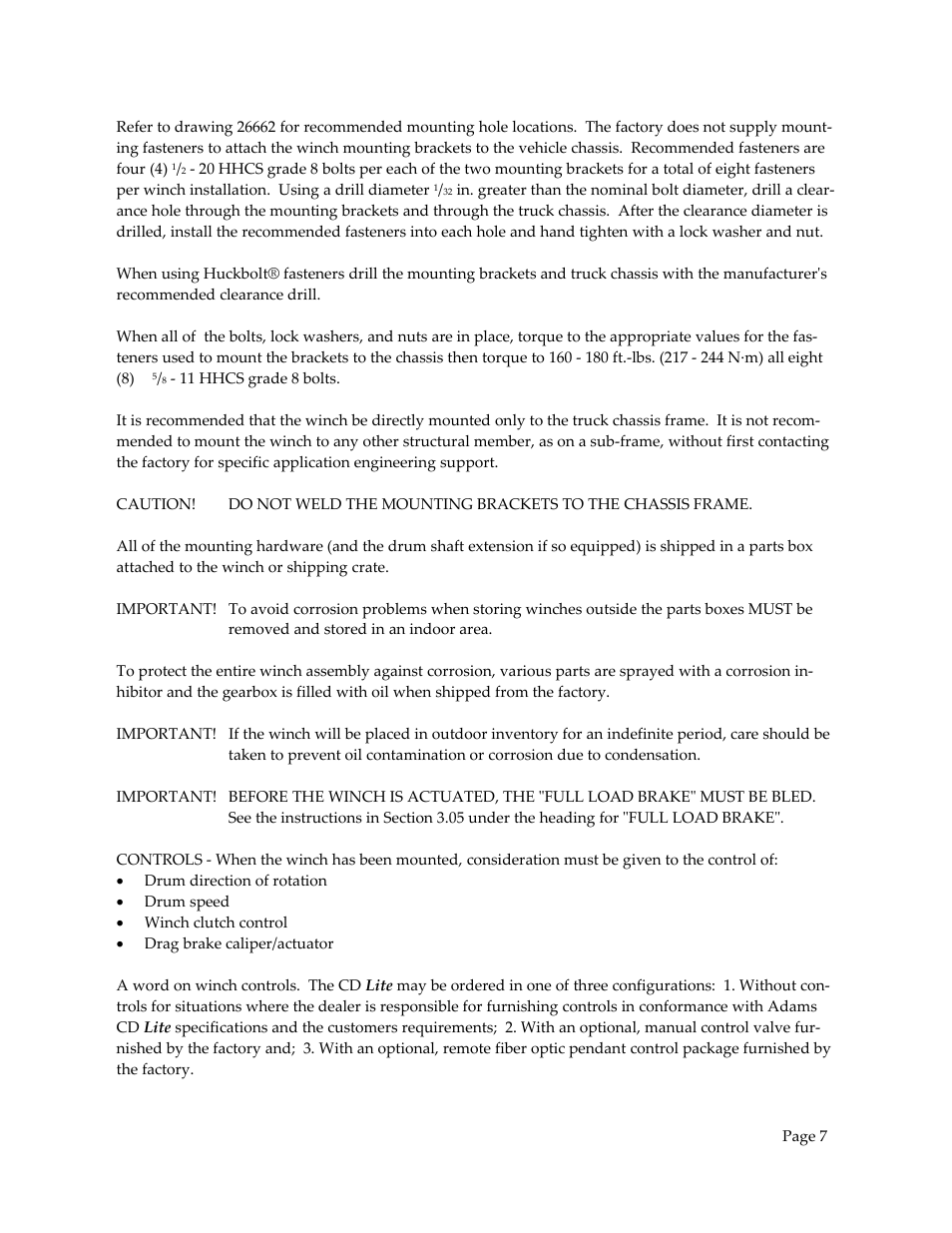 General Machine Products 70601 Adams CD Lite Winch User Manual | Page 8 / 29
