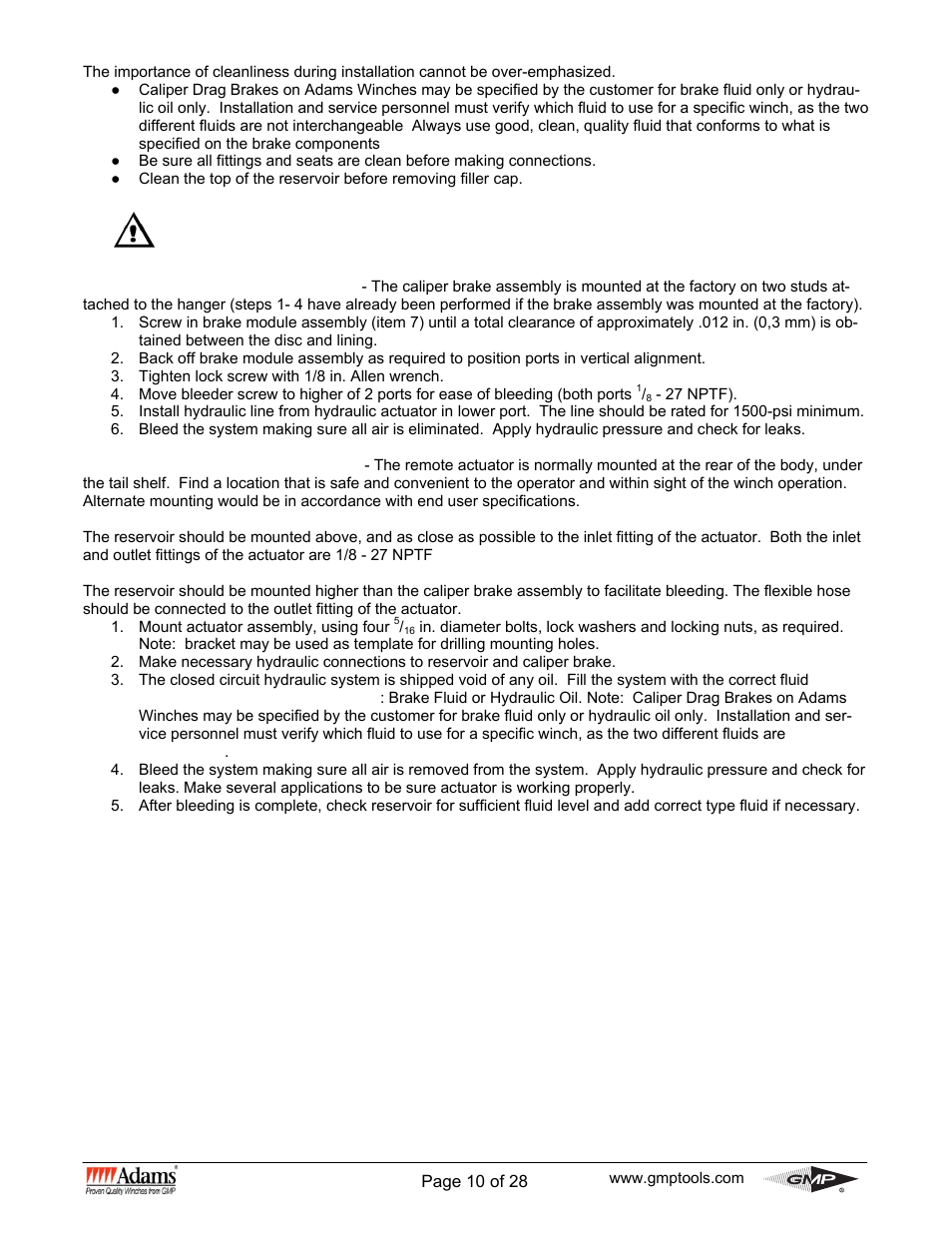 General Machine Products 70530 Adams WG Winch User Manual | Page 10 / 28