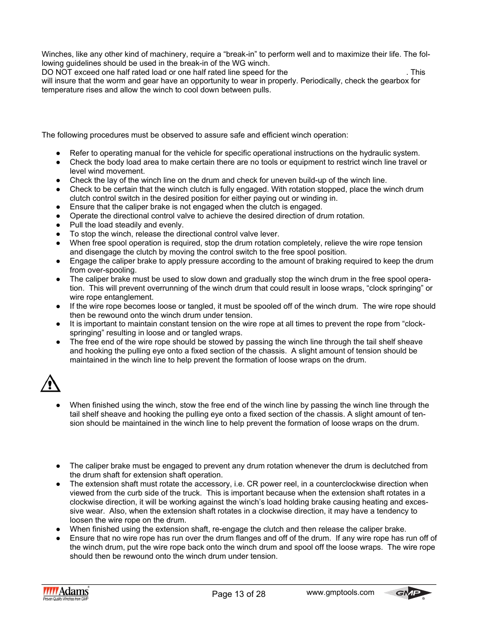 General Machine Products 70530 Adams WG Winch User Manual | Page 13 / 28