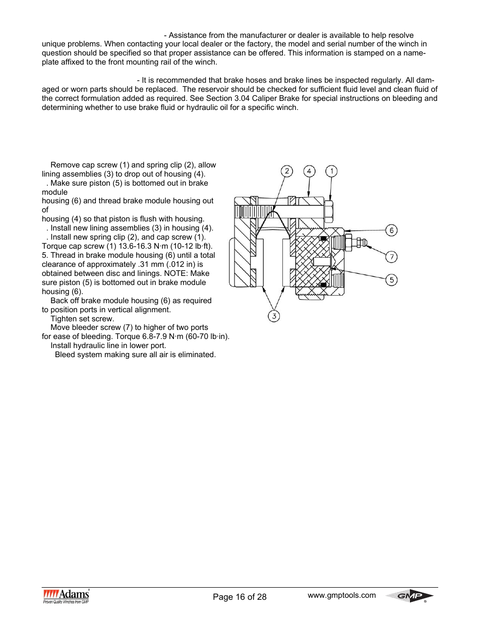 General Machine Products 70530 Adams WG Winch User Manual | Page 16 / 28