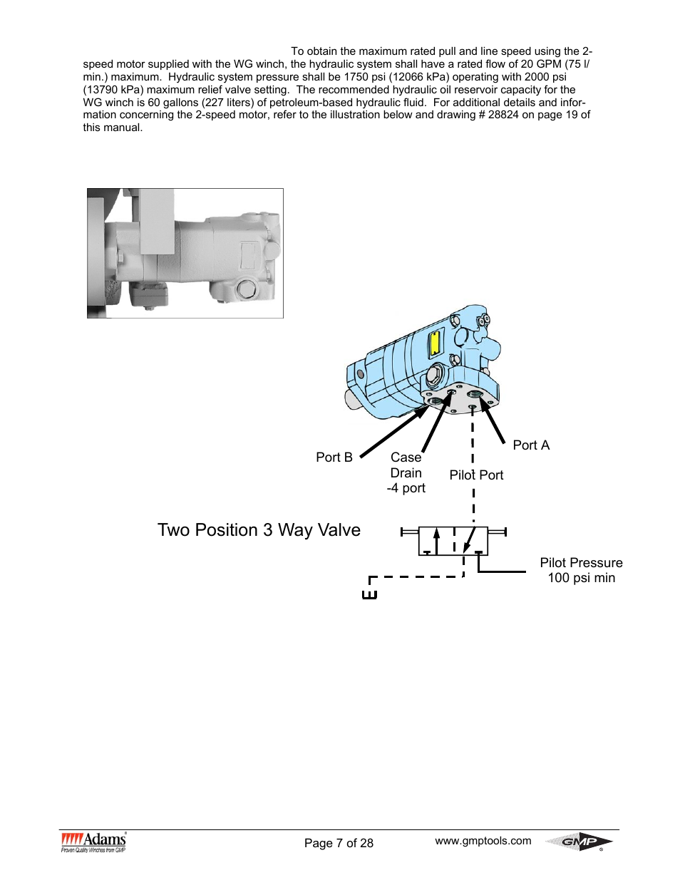 Two position 3 way valve | General Machine Products 70530 Adams WG Winch User Manual | Page 7 / 28