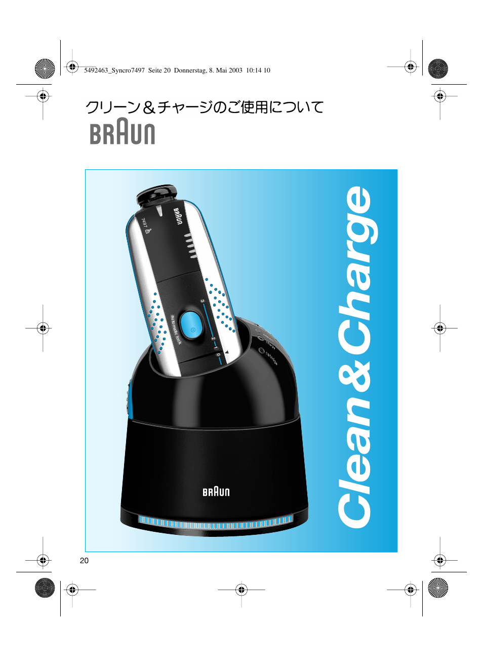 Clean & charge | Braun 7640 User Manual | Page 20 / 39