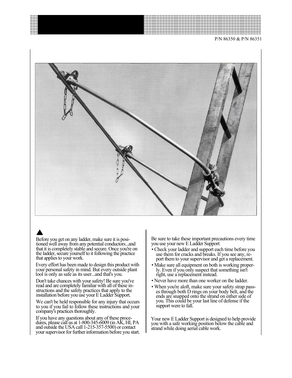 General Machine Products 86350 E ladder Support User Manual | 2 pages