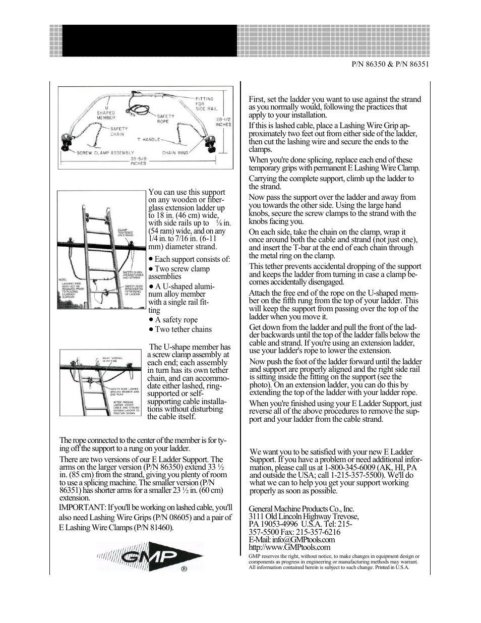 How to use your new | General Machine Products 86350 E ladder Support User Manual | Page 2 / 2