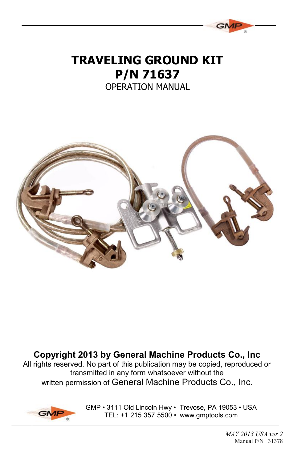 General Machine Products 71637 Traveling Ground Kit User Manual | 8 pages