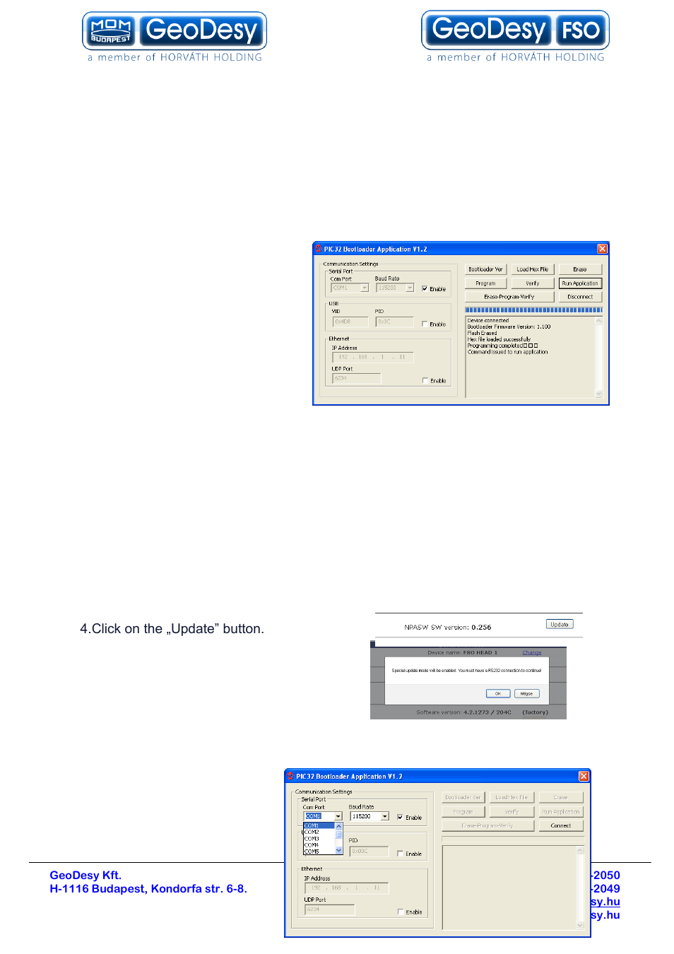 Network interface software update, 3 network interface software update | GeoDesy Gigabit 2400 Auto Tracking link series User Manual | Page 36 / 39