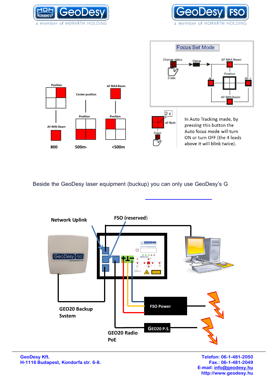 System layout with geo20, 4 system layout with geo20 | GeoDesy Gigabit 1200 Auto Tracking link series User Manual | Page 22 / 40