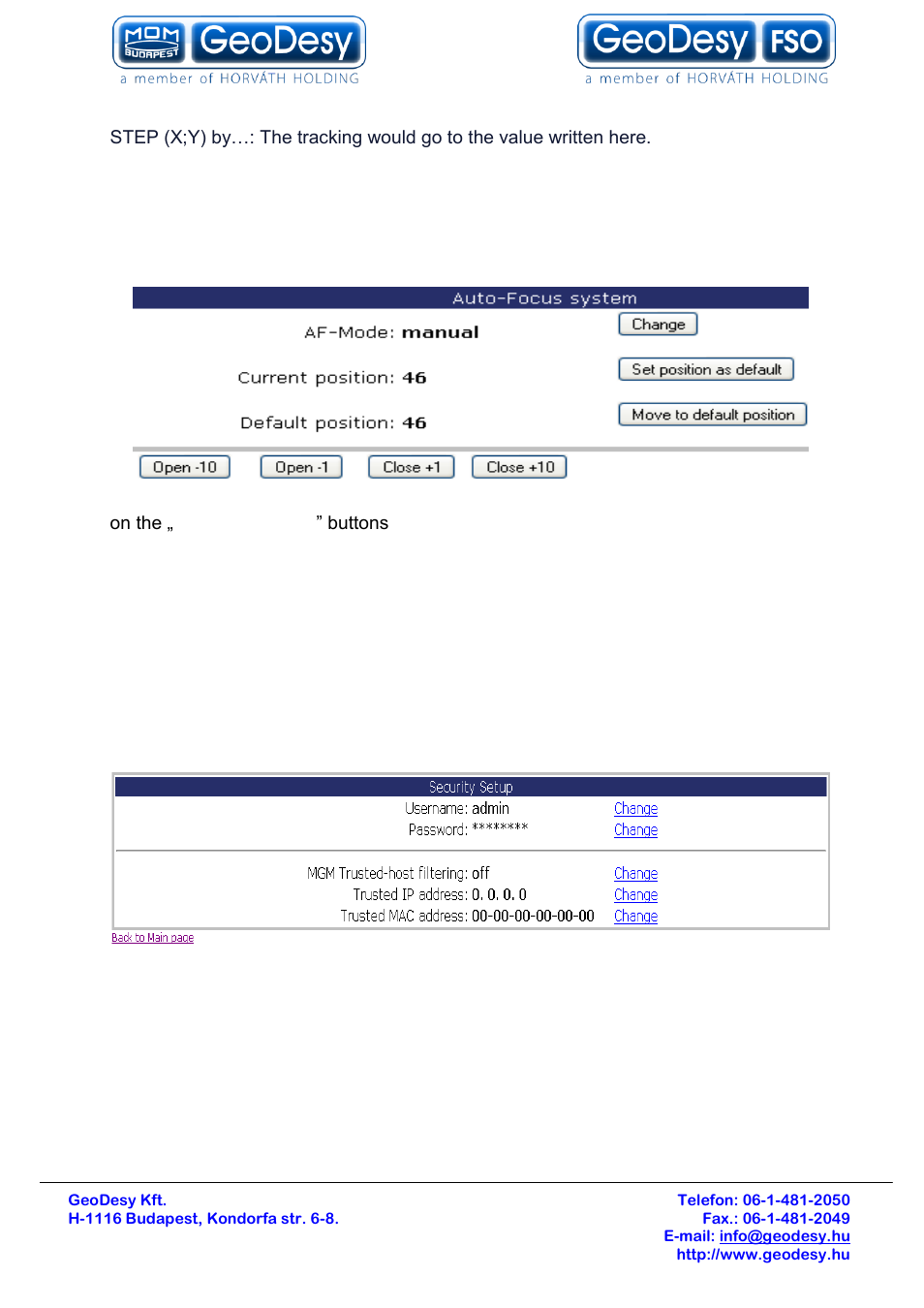 Security, 8 security | GeoDesy Gigabit 1200 Auto Tracking link series User Manual | Page 34 / 40