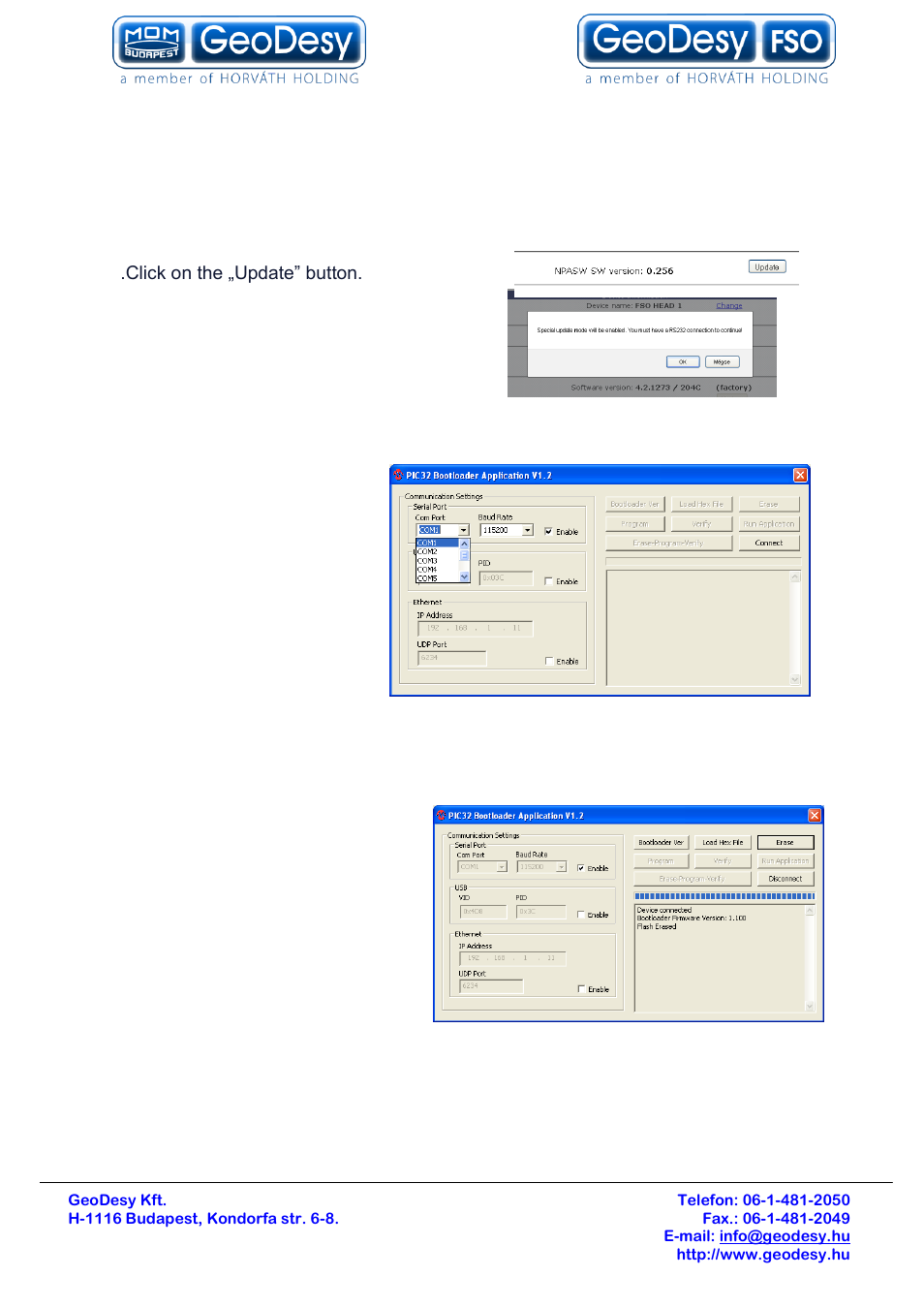 Network interface software update, 3 network interface software update | GeoDesy Gigabit 1200 Auto Tracking link series User Manual | Page 37 / 40