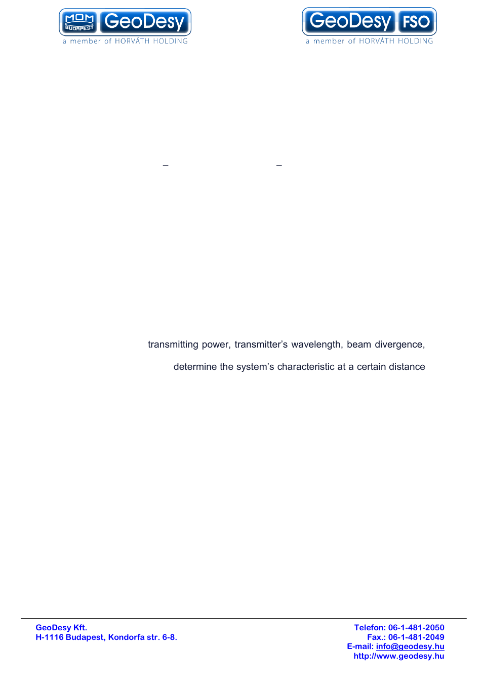 Optical free-space transmission, 3 optical free-space transmission | GeoDesy Gigabit 1200 Auto Tracking link series User Manual | Page 6 / 40