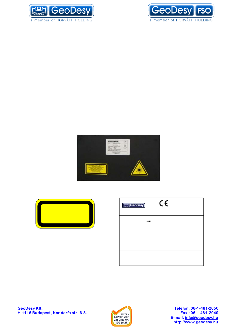 Eye safety, 4 eye safety | GeoDesy GD-P1000E1000 User Manual | Page 12 / 55