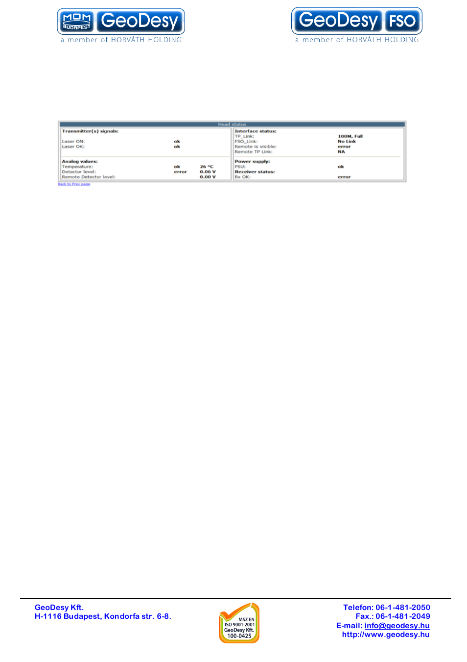 Status info screen, 3 status info screen | GeoDesy GD-P1000E1000 User Manual | Page 26 / 55