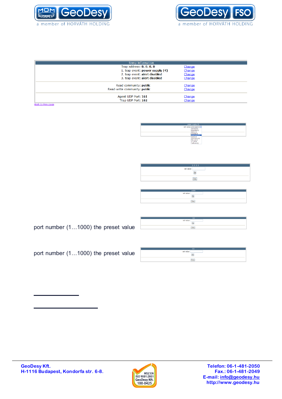Snmp setup, 6 snmp setup | GeoDesy GD-P1000E1000 User Manual | Page 29 / 55